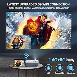 Projector with WiFi and Bluetooth, FUDONI Upgrade