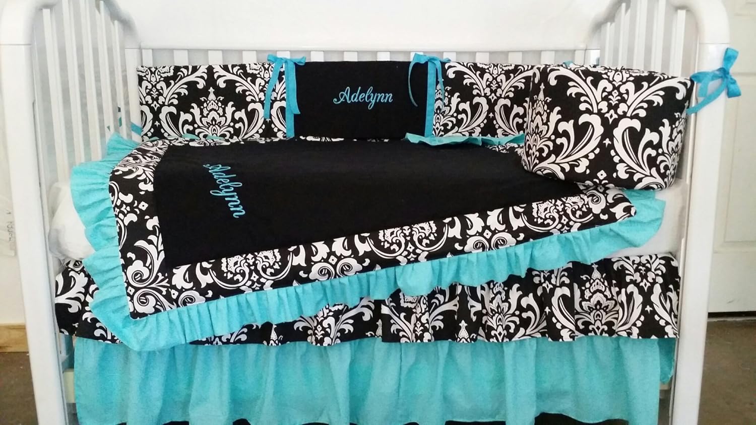 monogrammed crib bedding