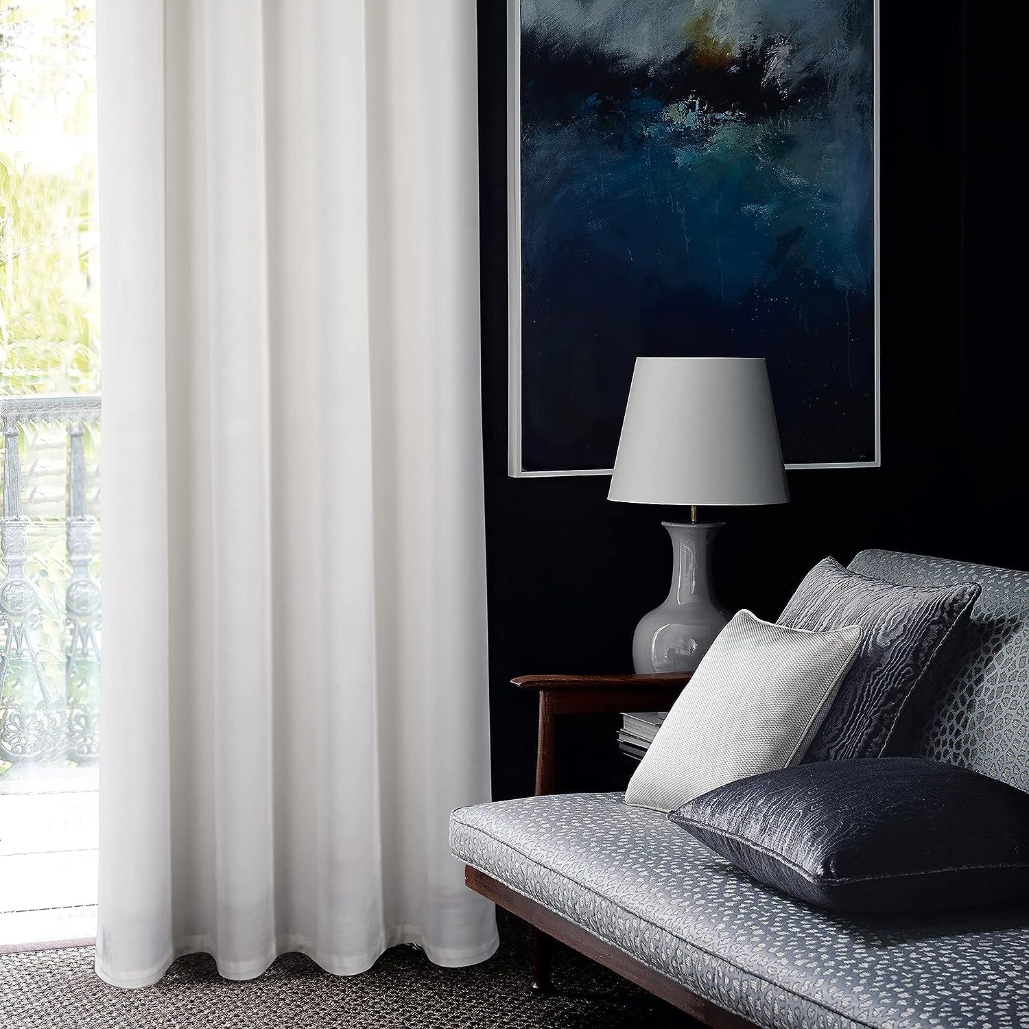 always4u Super Soft Velvet Curtains White Blackout Curtains For Bedroom 46x54 Inches Eyelet Thermal Insulated Fully Lined Window Treatment for Living Room 1 Pair — image 1