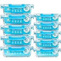 Gourmet Home Products Juego De Recipientes De Almacenamiento De Alimentos De Vidrio De 10 Piezas Con Tapas De Bloqueo