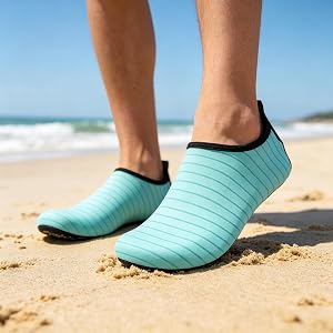 1 Pair Water Shoes for Women Men,Quick-Dry Aqua Socks Beach Barefoot Swim Shoes, Anti-Slip Cut-Resistant Sole Lightweight for