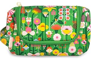 ban.do Green Pencil Case for Adults, Cute Pencil Bag, Zipper Pouch for Supplies and Toiletries, On the Go Accessory Pouch, Ge