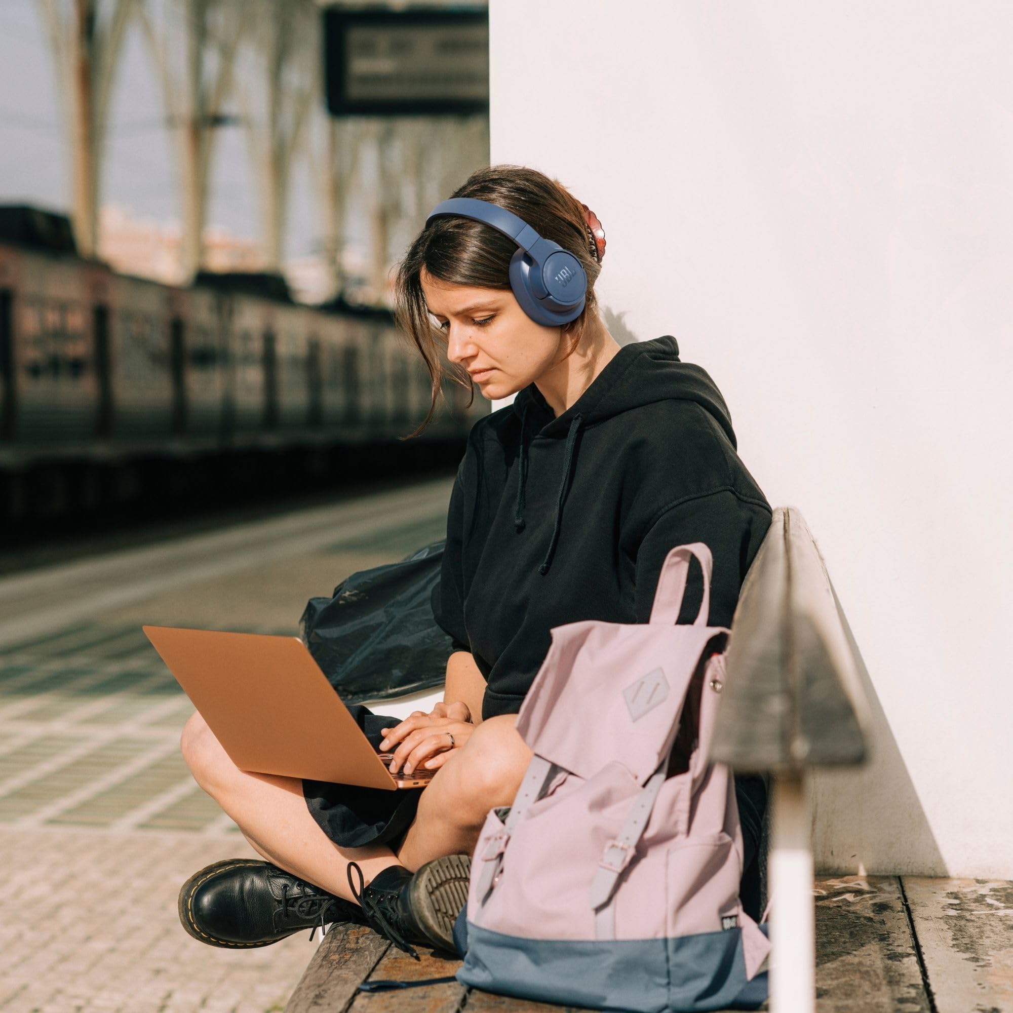 JBL Tune 770NC - Adaptive Noise Cancelling with Smart Ambient Wireless Over-Ear Headphones, Bluetooth 5.3, Up to 70H Battery Life with Speed Charge, Lightweight, Comfortable & Foldable Design (Blue)