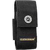 LEATHERMAN, Premium Nylon Snap Sheath with Pockets, Fits 4" to 4.5” Multi-Tools, Black, Medium