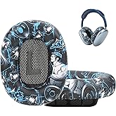 Earrock Ear Cushions Ear Pads for AirPods Max Headphones with Protein Leather, Memory Foam and Magnet for Gym, Sporty Graffiti Style, Cartoon Pattern