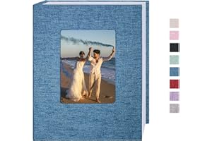 Cherrich Small Photo Album 4x6 100 Pockets Linen Cover Picture Book Holds 4x6 Photos for Wedding, Baby, Family, Graduation