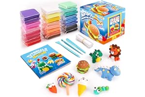 Sago Brothers Modeling Clay for Kids, 24 Colors Soft Air Dry Clay, Molding Magic Clay Set for DIY Craft Clay Slime, Ultra Lig