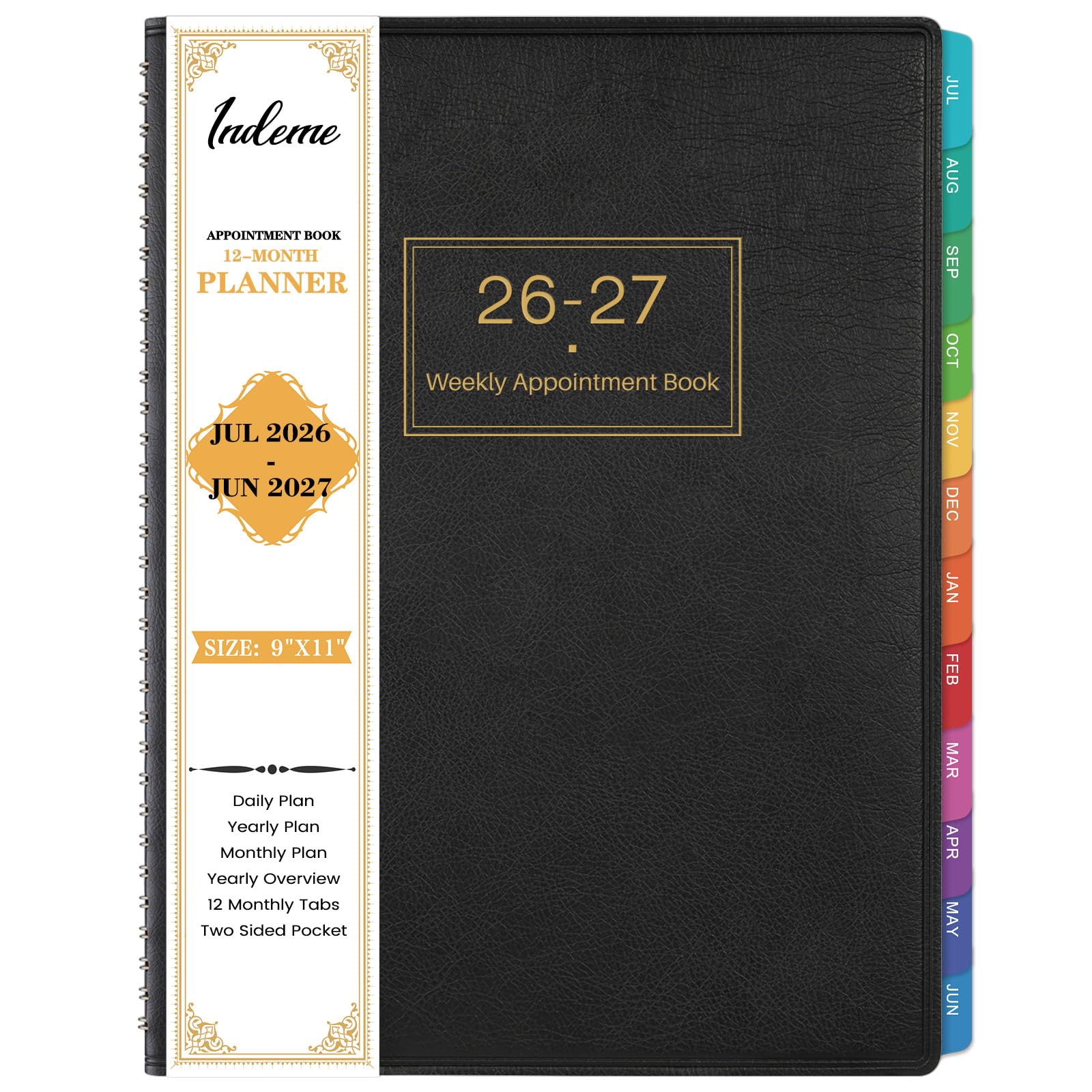 Appointment Diary 2026 2027 - A4 Academic Diary from Jul. 2026 to Jun. 2027, Week to View Hourly Planner, Softcover Appointment Book, 15 Minutes Intervals, 21.8 x 29 cm, Black โ image 1
