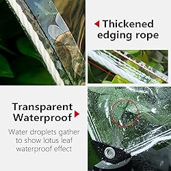 ACFBGFV 8x10FT Clear Waterproof Tarp, PVC 14 Mil