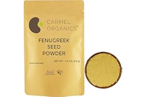 CARMEL ORGANICS Fenugreek Seed Powder – 7.5 Ounce | Pure & Natural | Non-GMO | Perfect for Cooking, Herbal Remedies & Beauty Care, No Added Preservatives, Indian Origin Fenugreek