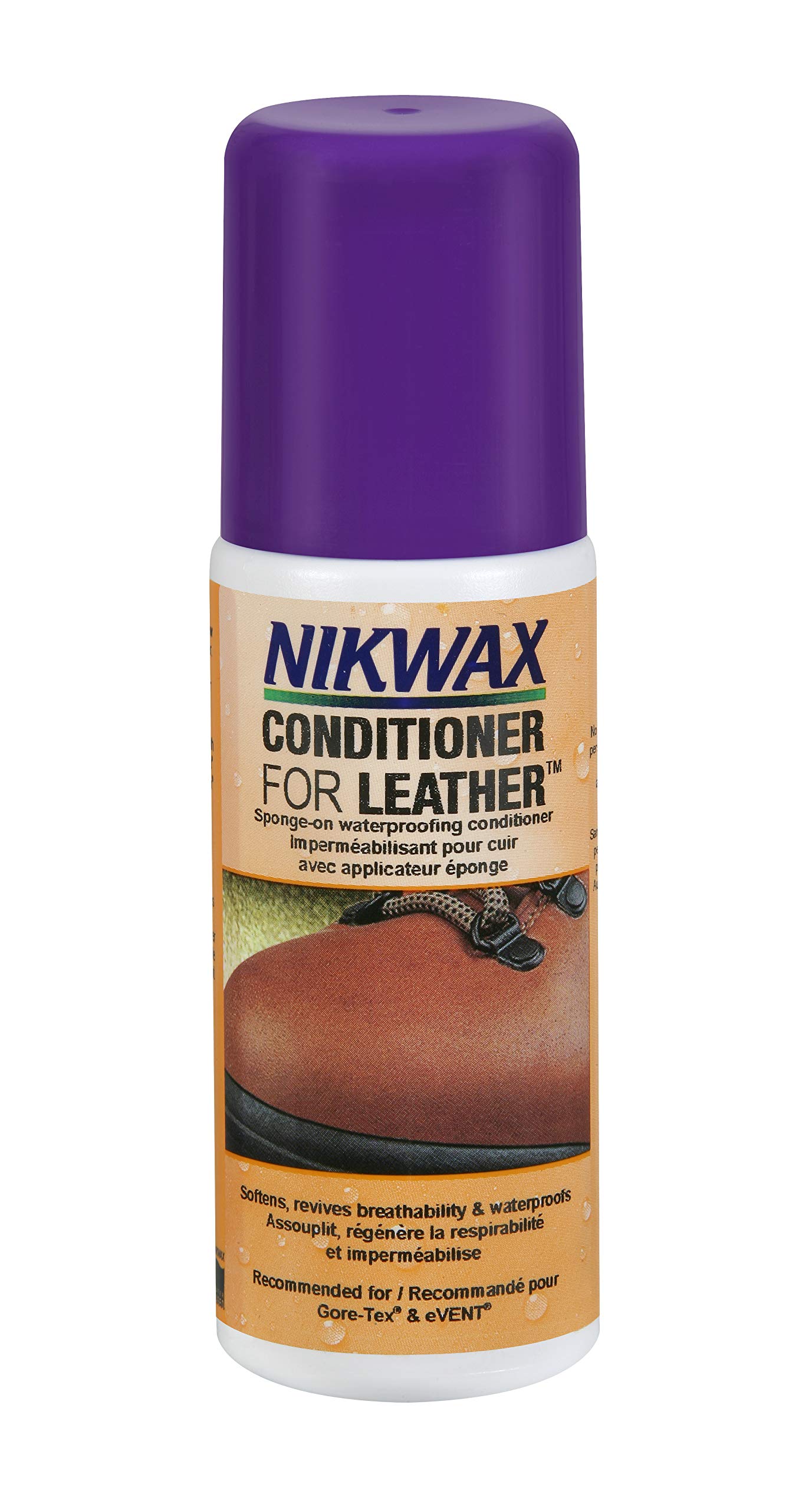 Water-based softening and waterproofing conditioner for smooth leather footwear. Softens and waterproofs new full grain leather and restores suppleness to dried out leather.