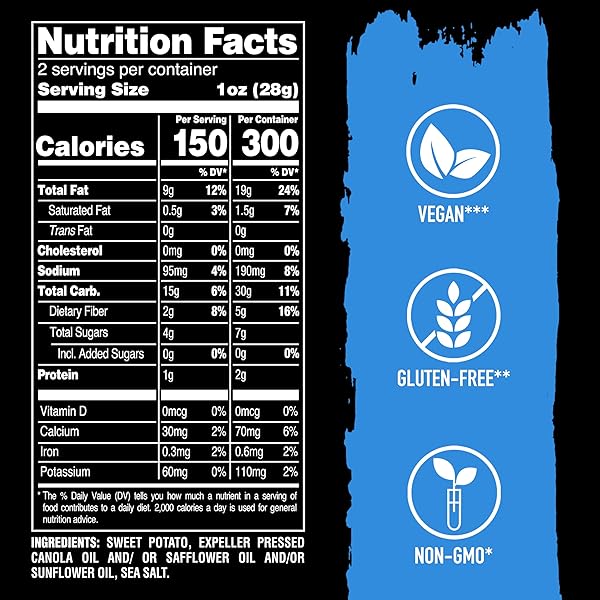 TERRA VEGETABLE CHIPS, SWEET POTATO WITH SEA SALT VEGETABLE CHIPS, 2 OZ (PACK OF 8)