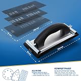 S&R Drywall Sanding Mesh Set 30 Sheets P80 P120 P220 + Hand Sander Silicon view 2