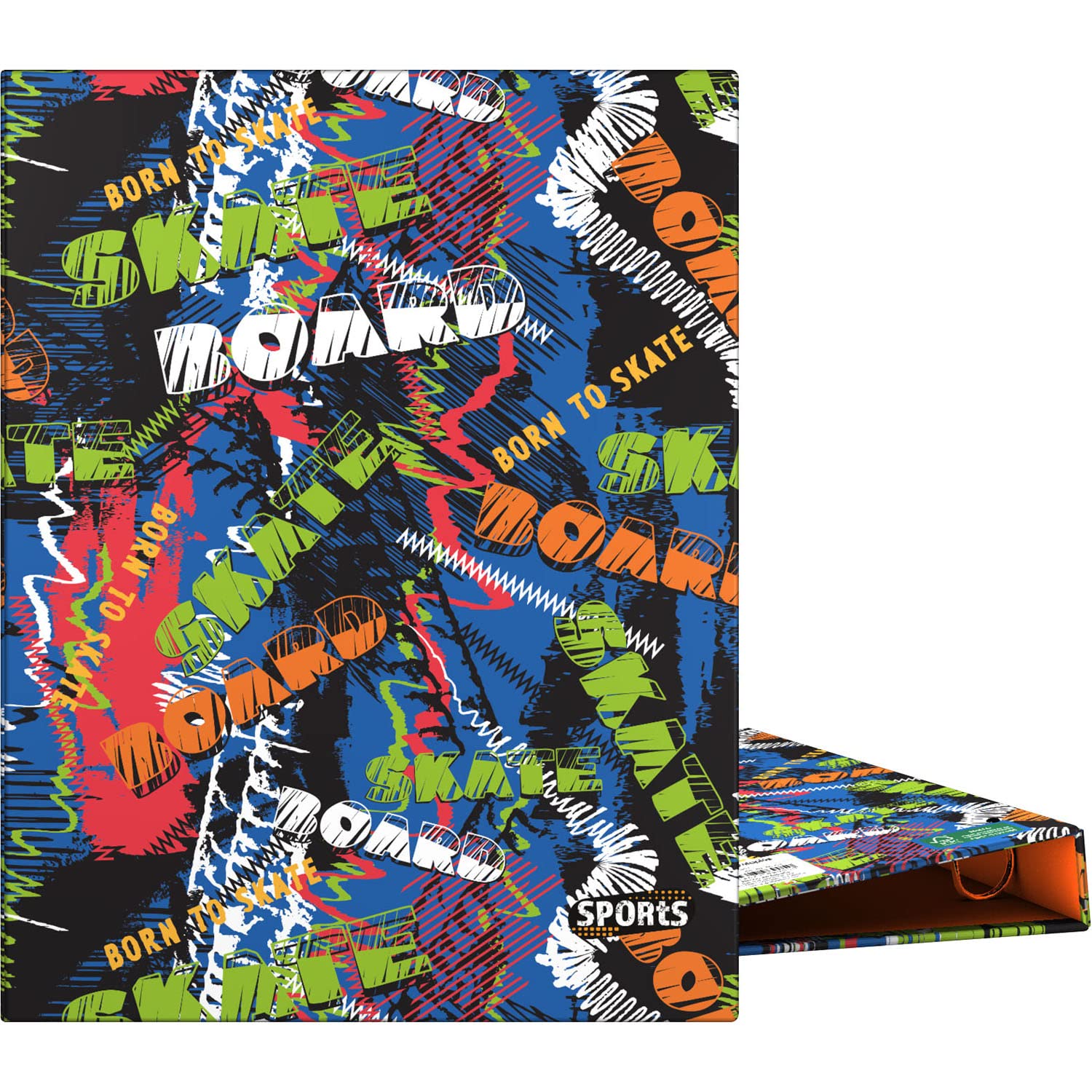 Grafoplás 88202652 A5 Ring Binder, 4 Round Rings 20 mm, Sports Collection, Skate