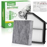 Engine+Cabin Air Filter Fit for 2016-2026 Civic(2.0L), 2023-2026 HR-V(2.0L) | Only for Gas Verision, Not for Type-R, Not for Hatchback, CF11182, CA12051, 99% Filtration Efficiency, Easy Install