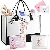 TRSODD Birthday Gifts for Women Mothers Day Gifts for Mom Wife Grandma Daughter Sister Friends Bridesmaid Teacher Appreciation Tote Bag and Makeup Bag