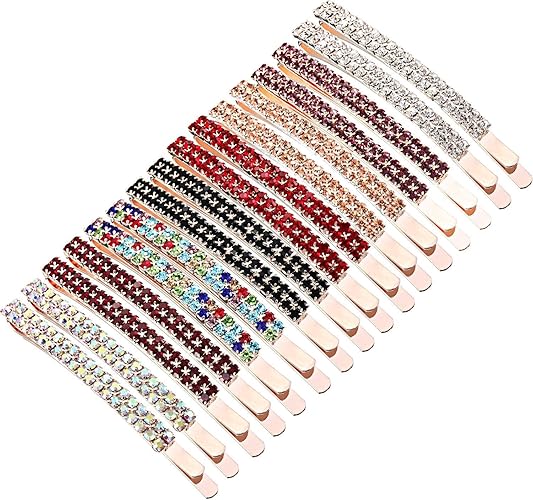 jemous Rhinestone Clip Glitter Sparkly Rhinestone Hair Clips for Hair Rhinestone Clip On