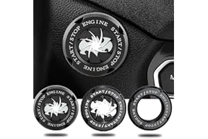 YNWCCYLO Bat Rotary Car Push Start Button Cover, Engine Start Stop Button Cover Interior Accessories, Anti Scratch Universal Protective DIY Decoration, Gift for Men (Bat Black)