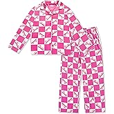 Barbie Girls Pajama Set - 2 Piece Girls Pjs Button Down Long Sleeve & Pants For Kids - Official Product