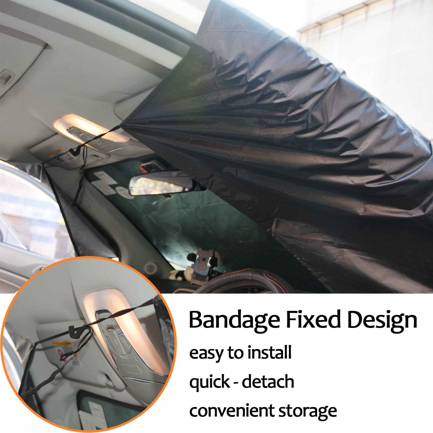 ポイント10倍 冬 防風 アイススクレーパー付き 車のフロントガラス用スノーカバー 霜ガード B076pht5yy Suv トラック用スノープロテクター 雪対策 Jurnal Ulb Ac Id