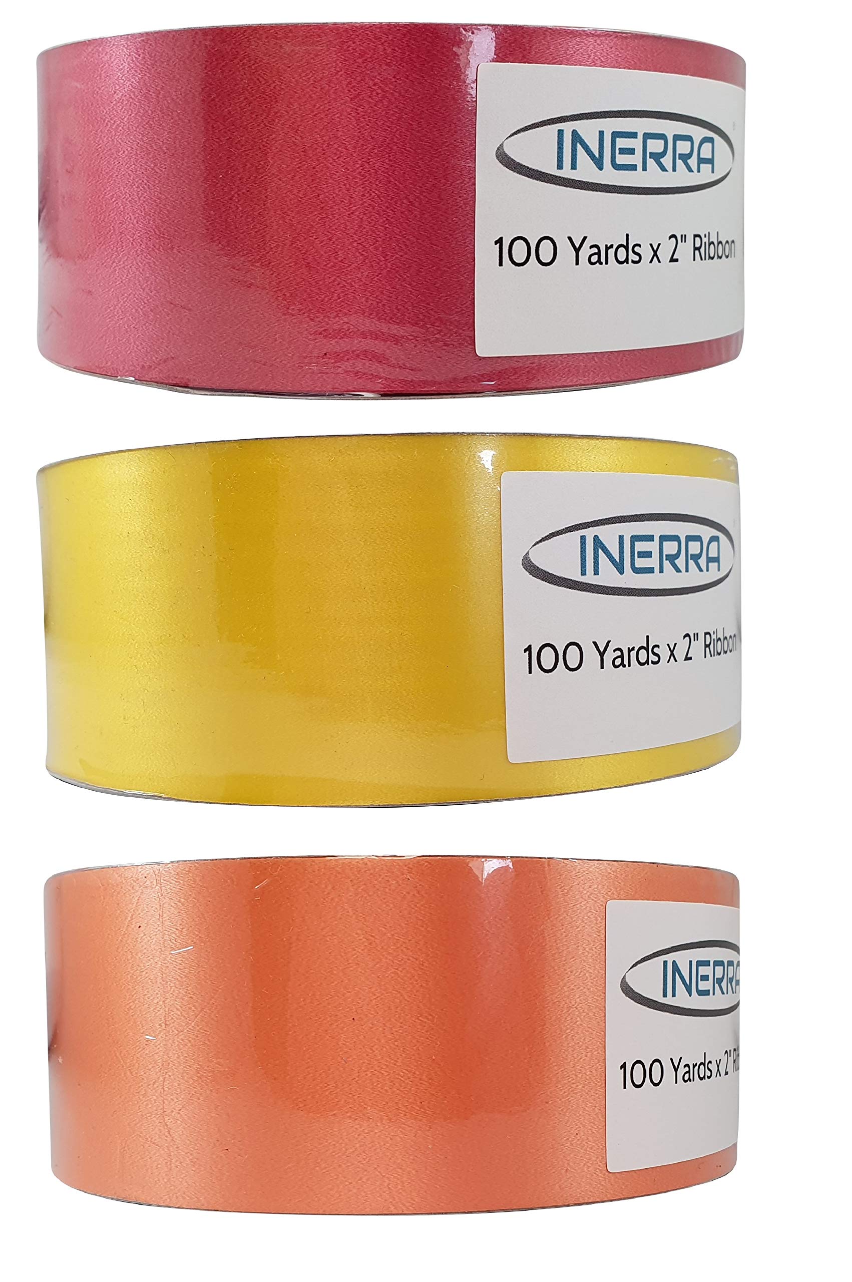 INERRA Ribbon Multipack - 3 x 100 Yard Rolls (Red, Yellow and Orange)