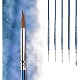 Kolinsky Sable Brushes, Golden Maple Miniature Paint Brushes Natural Hair Professional Pointed Round Brush for Model Painting