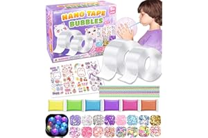 JIMCII 48 PCS Nano Tape Bubble Kit for Kids with Step-by-Step Video Tutorials, Nano Magic Tape Bubbles, Nano Tape Squishy Kit