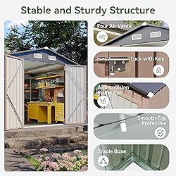 Aoxun 10'x12' Outdoor Metal Storage Shed with