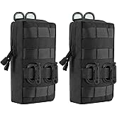 FRTKK 2 Pack Molle Pouches - Tactical Compact Water-Resistant EDC Pouch Bag Small Utility Pouch