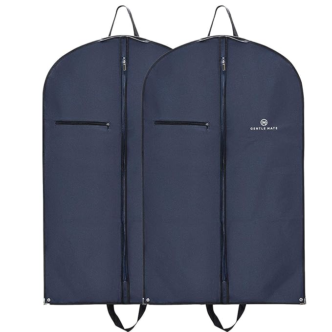 Gentle Mate® 2er Set Premium Kleidersäcke mit Schultergurt inklusive Schuhbeutel – hochwertige Anzugtasche Kleidertasche Busi