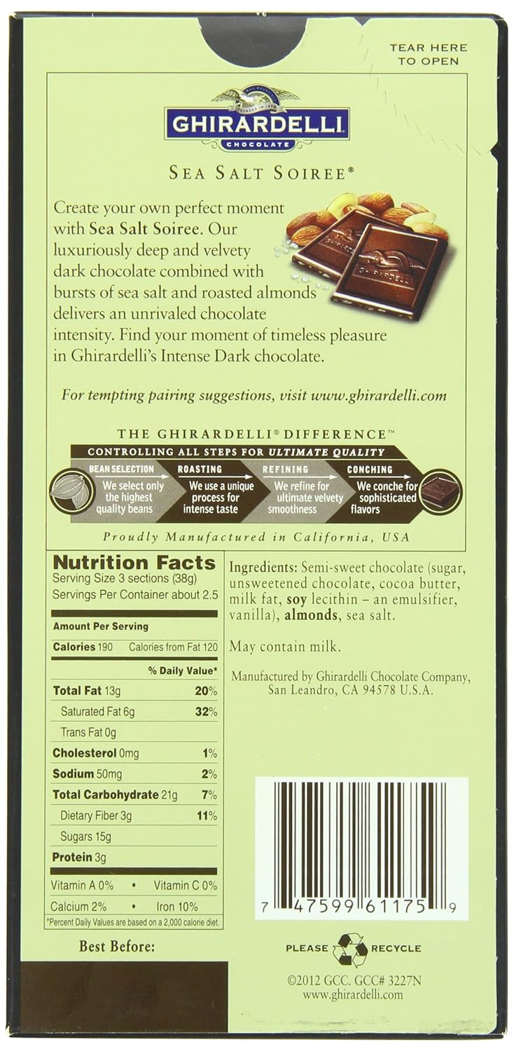 ghirardelli dark chocolate sea salt caramel calories
