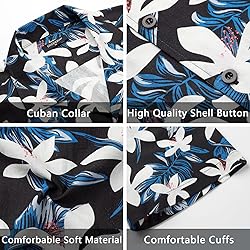 Mens Cotton Hawaiian Shirts Summer Short Sleeve