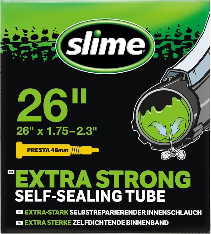 Slime 30060 Bike Inner Tube with Slime Sealant Presta 26 x 1.75-2.3