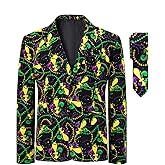 Fashonal 2-Piece Boys Mardi Gras Blazer & Tie for 8-16 Years