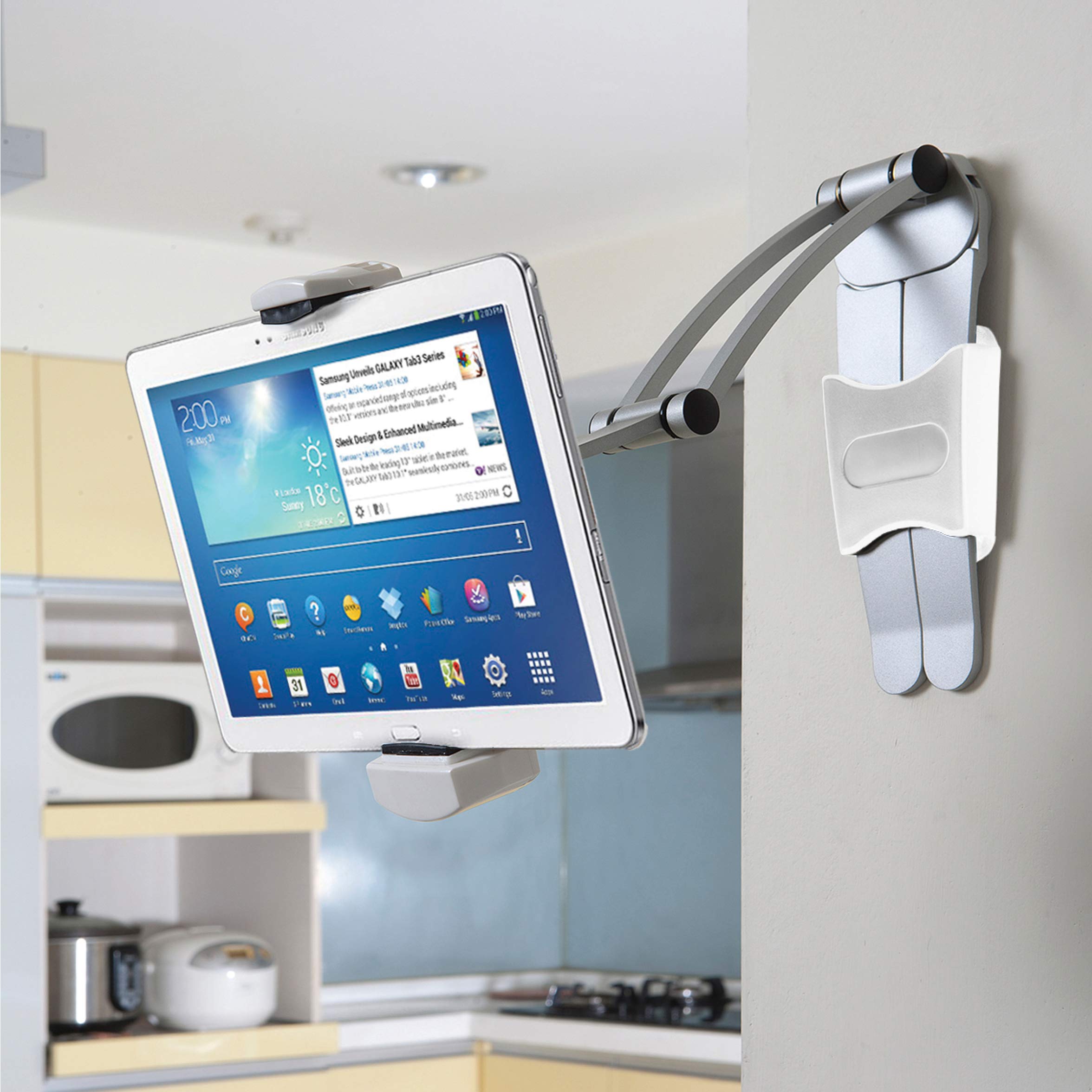 2in1 Kitchen Desktop Tablet Stand Wall Mount iPad Holder with Stylus