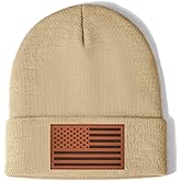 American Flag Beanie Hat for Men Women Leather USA Flag Tactical Police Army Military Gear Beanie Cap Gifts