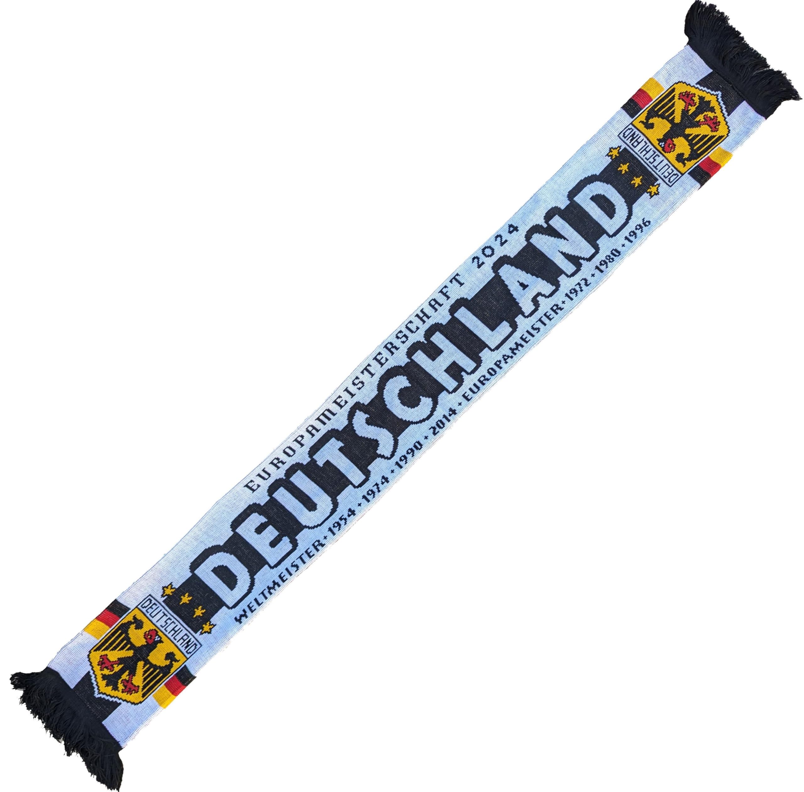 Generisch Germany Scarf European Championship 2024 (Knitted Scarf), Black, White, Yellow, 145 cm