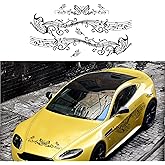 BLAJR Butterfly Flower Graphic Car Stickers DIY Styling Decorative Door Sides Hood Vinyl Decal Accessories for Car SUV Truck SUVs 70.8"(3PCS) (Gloss Black)