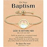 Kidbbi Gold Mustard Seed Bracelet Baptism Confirmation Catholic Christian Easter Gifts for Teen Girls Kids Women
