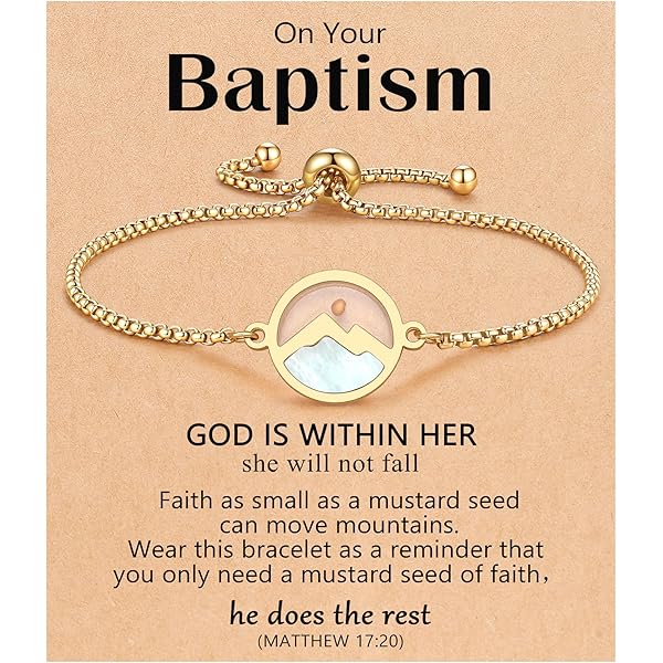 PINKDODO Cross Bracelet For Girls - Adjustable Pearl & Stainless Holy Communion Baptism Gift
