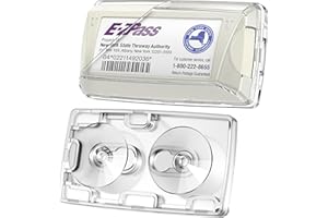CRIVON EZ Pass Holder for Windshield: Toll Pass Tag Transponder Holder for Car, Upgraded Alternative to EZPass Mounting Strip, Reusable Ipass & EZ Pass Suction Cup Mount Car Travel Road Trip Essentials Gifts