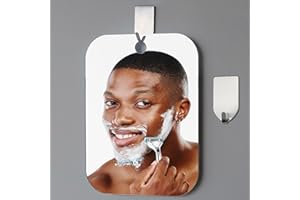 canhard Shower Mirror Fogless for Shaving Mirror Shaving Fogless Mirror for Shower,8x6 Inch,Anti Fog Suction Fogless Shower for Men Fog Free No Fog Mirrors Wall Hanging,Handheld Camping Unbreakable