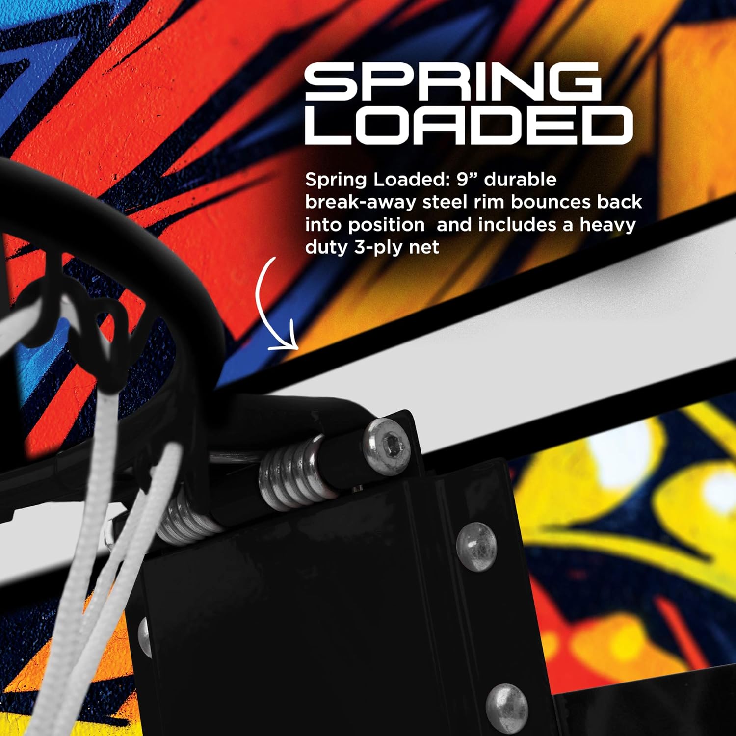 AND1 Mini Basketball Hoop: 18”x12” Pre-Assembled Portable Over The Door with Flex Rim, Includes Two Deflated 5” Mini Basketball with Pump, for Indoor, Orange/Blue : Sports & Outdoors