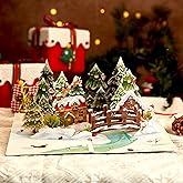 LoveEcho Winter Wonderland Pop Up Christmas Card, Lighting And Music - We Wish You A Merry Chrismas Song, 3D Christmas Greeting Card with Note Card & Envelope For Wmomen, Wife, Mom, Grandma, Daughter, Sister, Girlfriend, Husband, Grandparent, Grandfather
