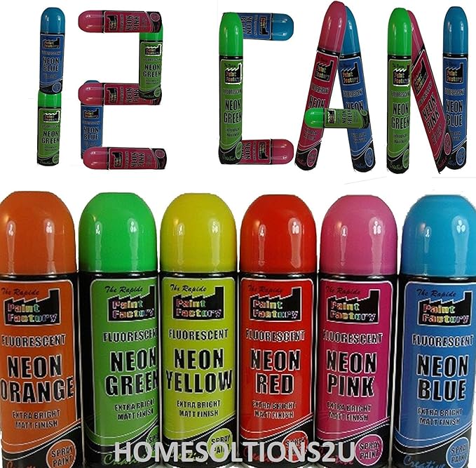 C 12 CANS OF FLUORESCENT NEON spray can paint 200ML Graffiti (Banksey