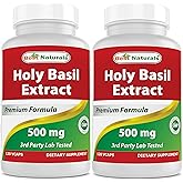 Best Naturals Holy Basil Extract 500 mg 120 VCaps (120 Count (Pack of 2))