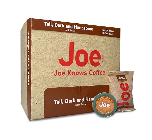 JOE KNOWS COFFEE, TALL DARK AND HANDSOME, SINGLE SERVE COFFEE PODS, 40 COUNT, RICH, BOLD ROAST, COMPATIBLE WITH KEURIG 2.0 BREWERS