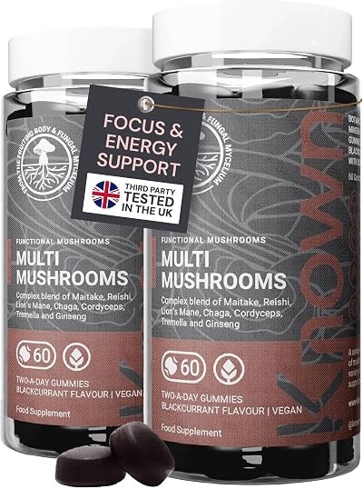 Known Multi Mushrooms Gummies Lion’s Mane Cordyceps 60 Vegan 2 Months
