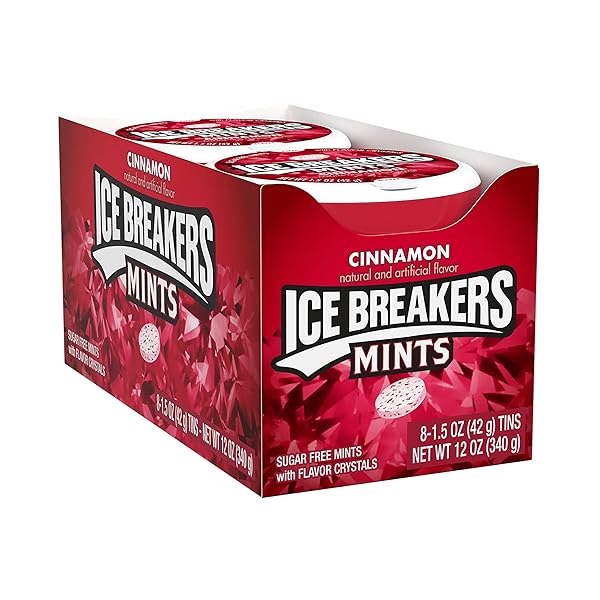 ICE BREAKERS CINNAMON SUGAR FREE MINTS TINS, 1.5 OZ (8 COUNT)
