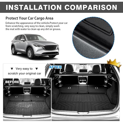 Yitamotor All-Weather Floor Mats & Trunk Cargo Liner For 2017-2025 Mazda CX-5 – TPE Rubber, 4-Piece Set